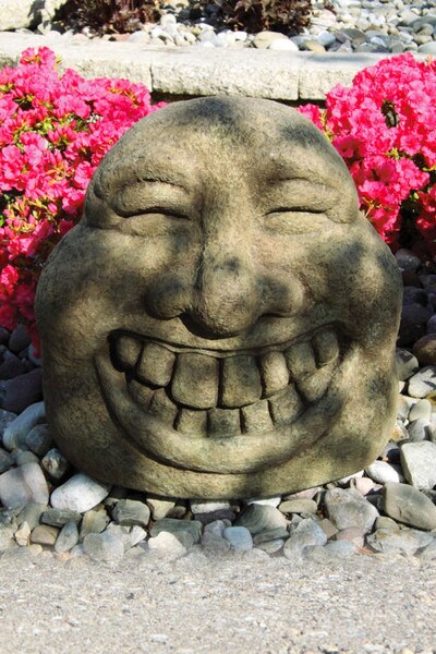 Big Laughing Garden Face Sculpture Lawn Happy Artwork